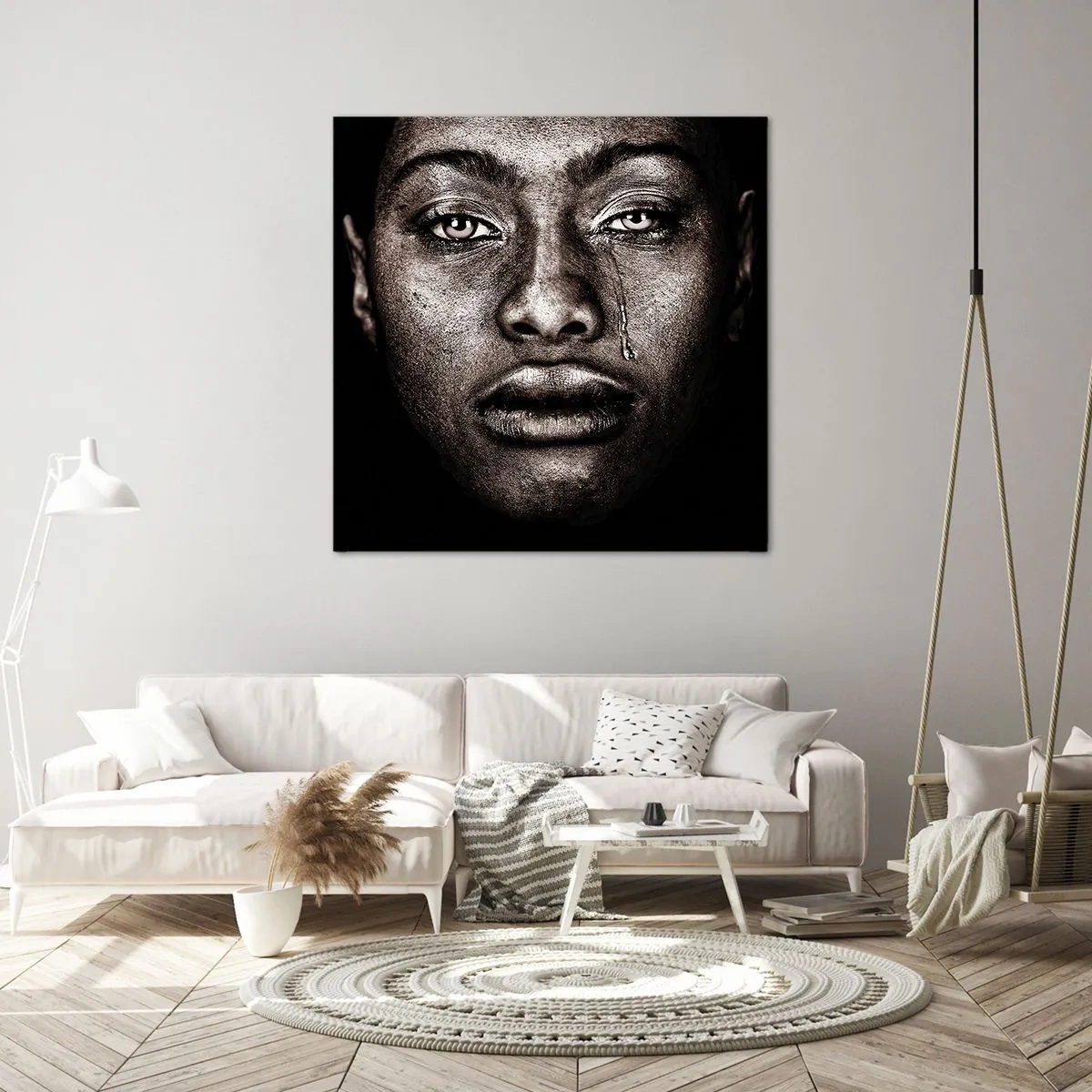 Canvastavla - Bild på duk - En tår - 70x70 cm