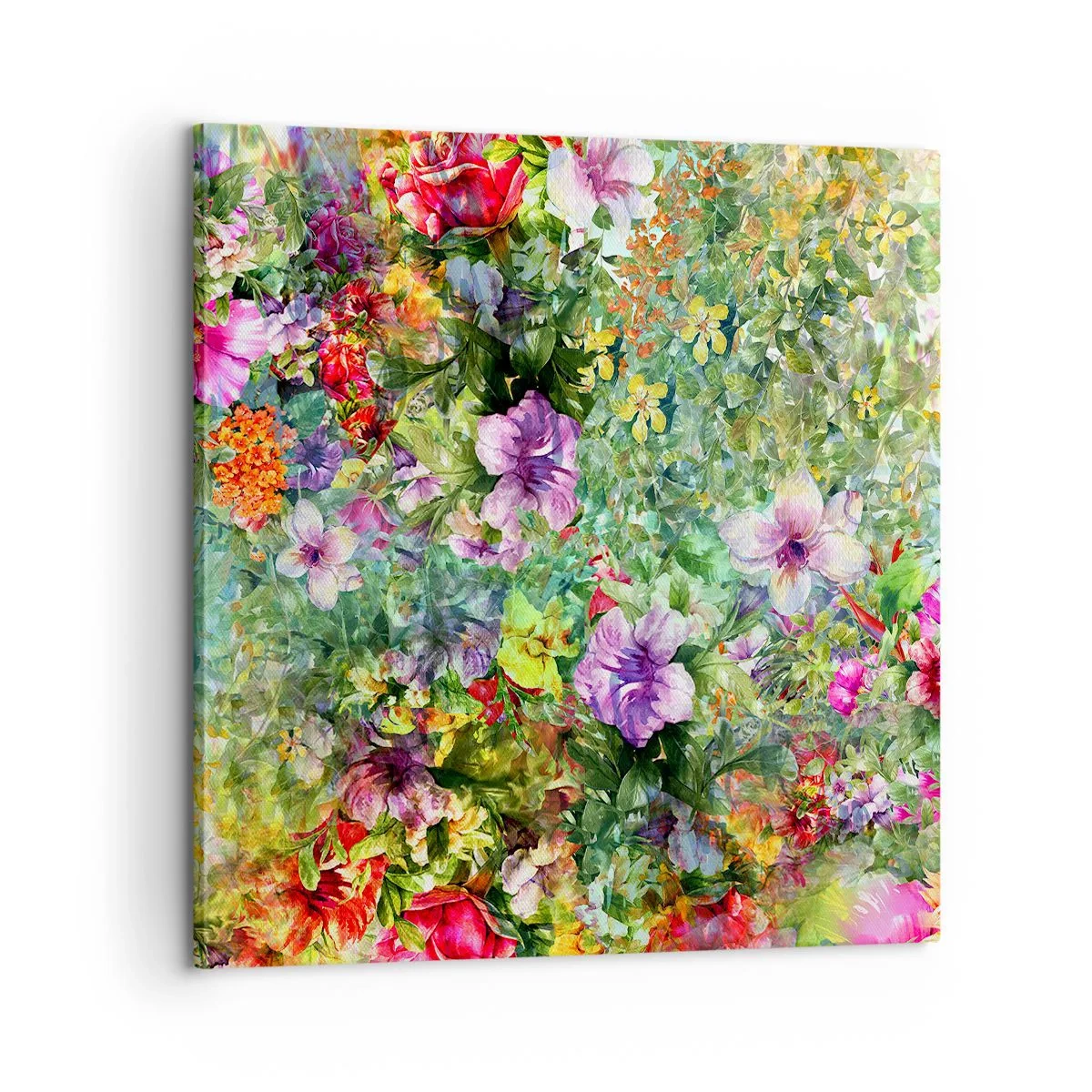 Canvastavla - Bild på duk - Ta en dopp i blommorna - 60x60 cm