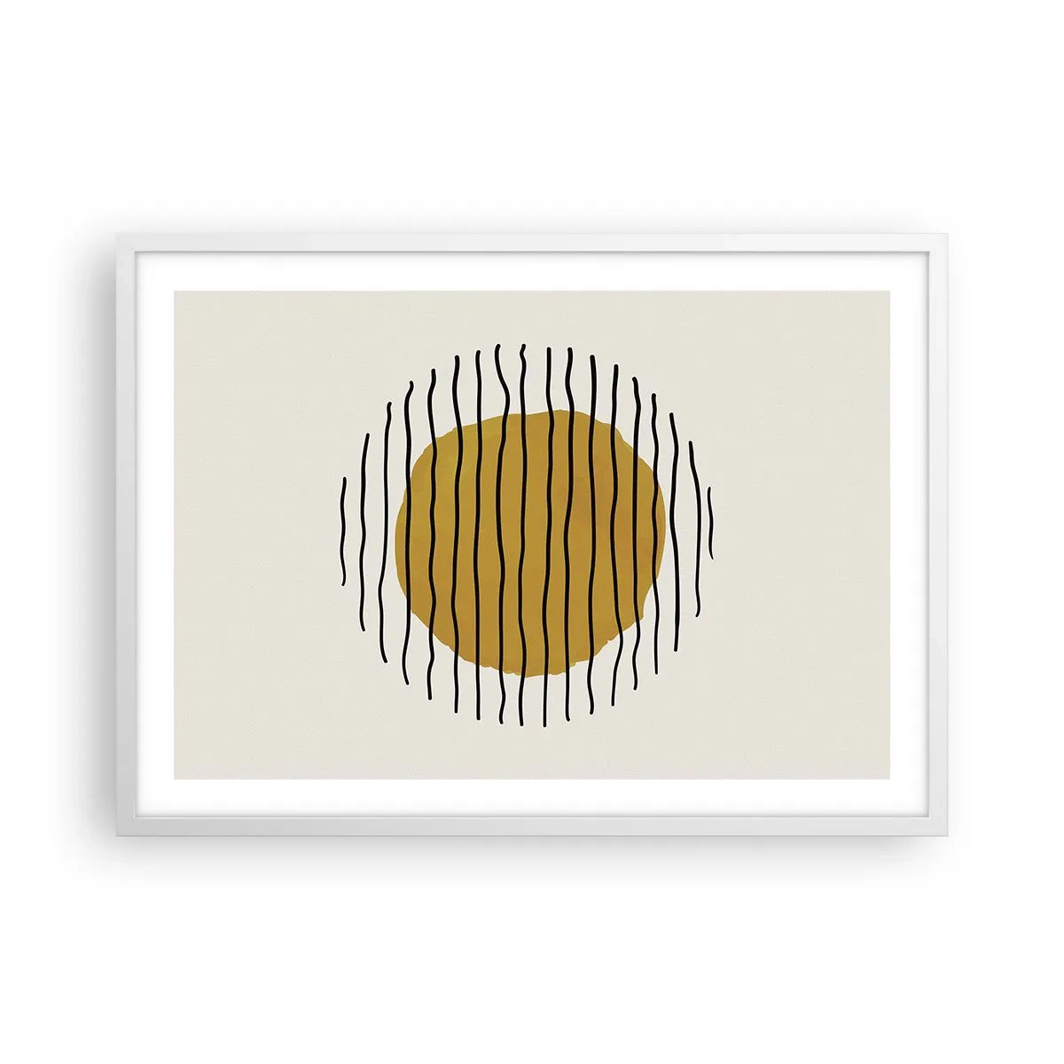 Affisch i vit ram - Abstraktion som darrar av glöd - 70x50 cm