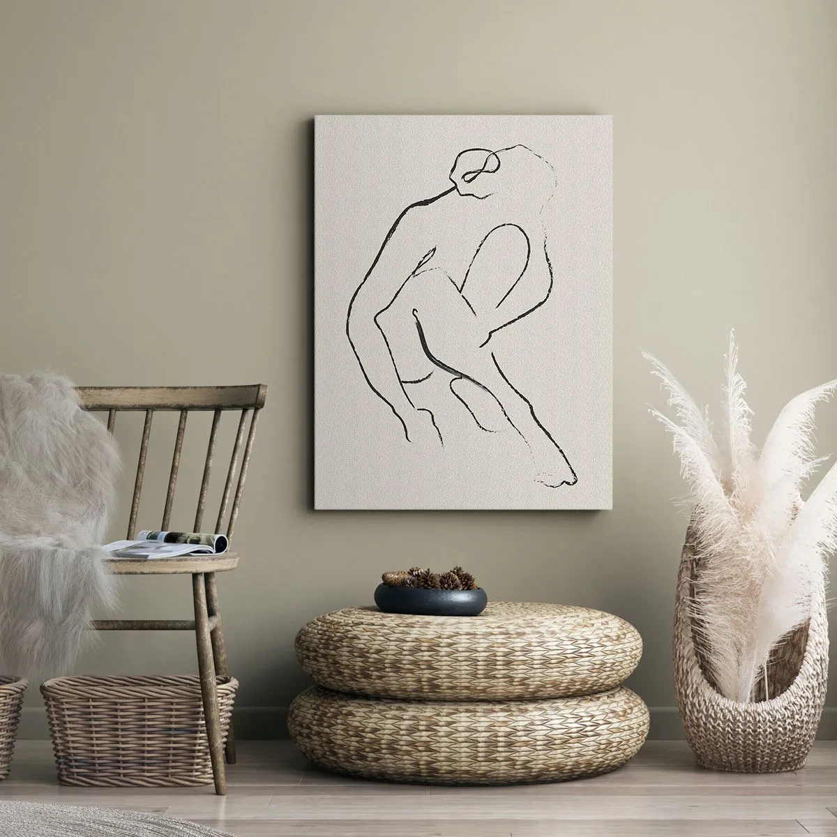 Canvastavla - Bild på duk - Intim skiss - 50x70 cm