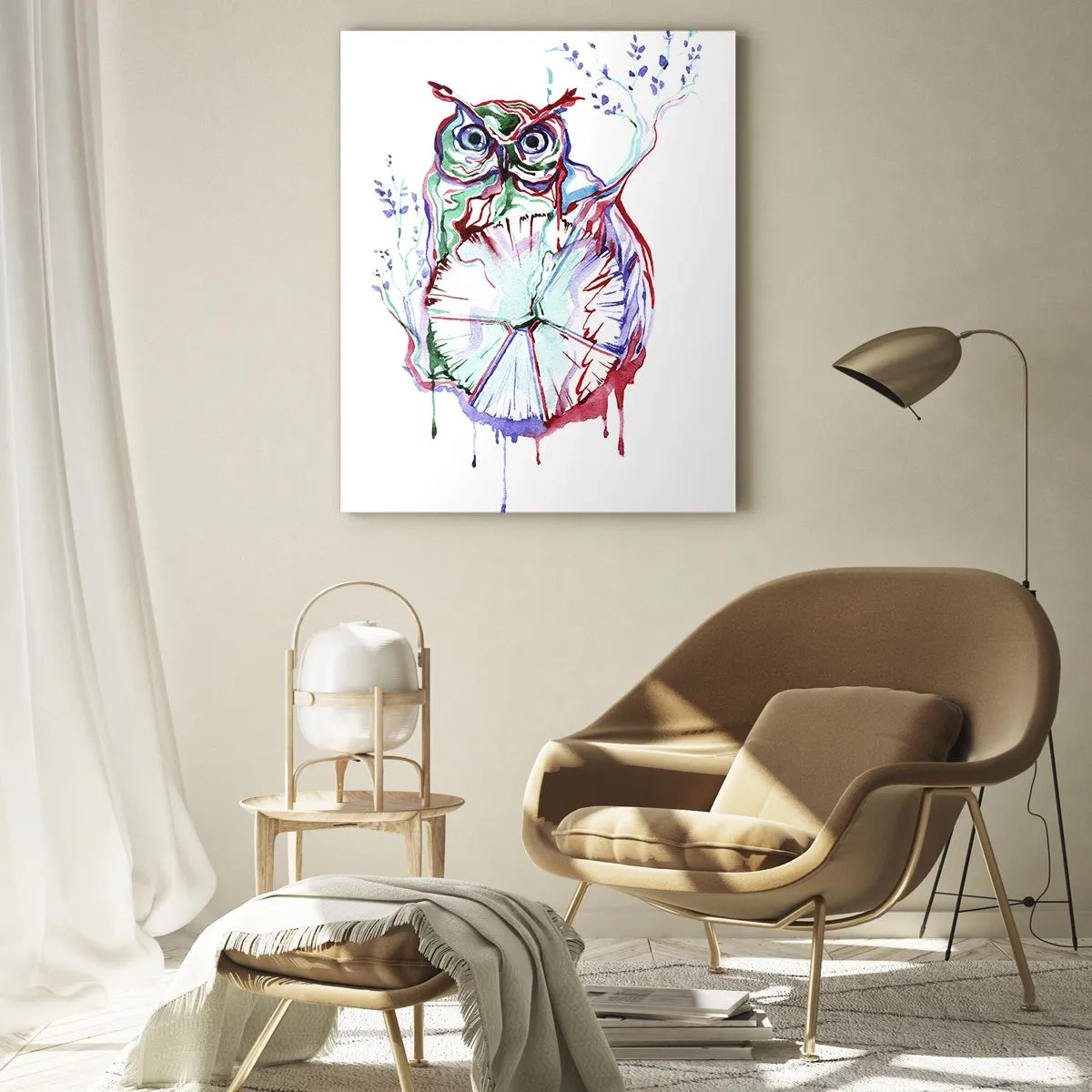 Glastavla - Bild på glas - Klok ur naturen - 80x120 cm