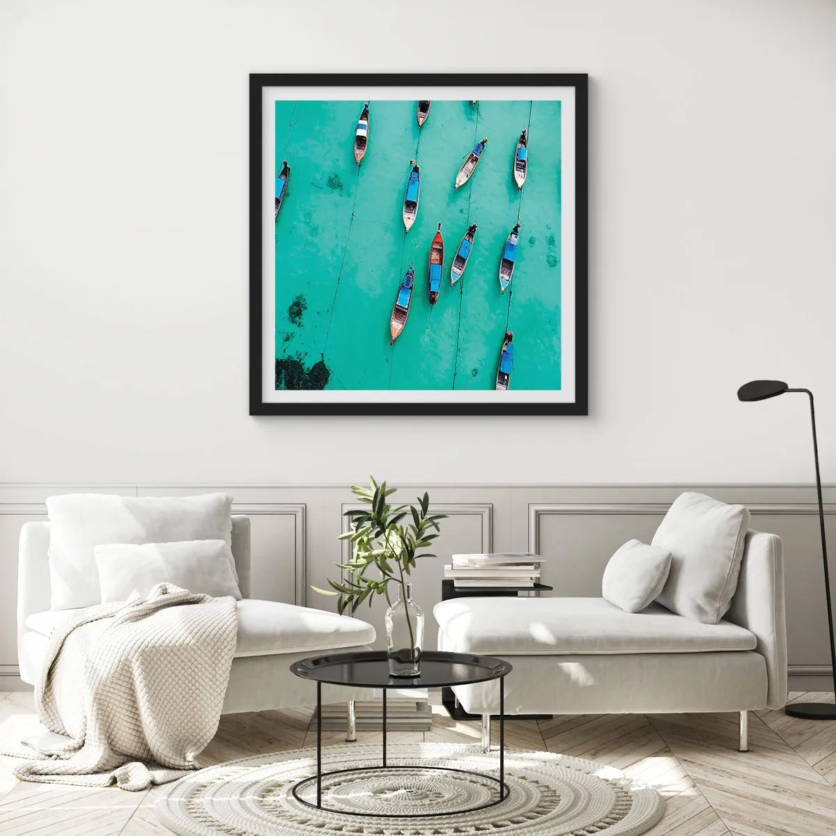 Affisch i svart ram - Under en glad väntan - 30x30 cm