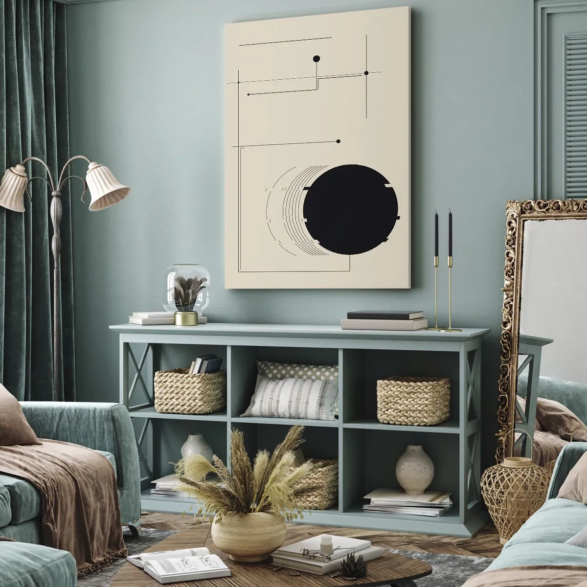 Canvastavla - Bild på duk - Fjädrande och dynamisk komposition - 55x100 cm