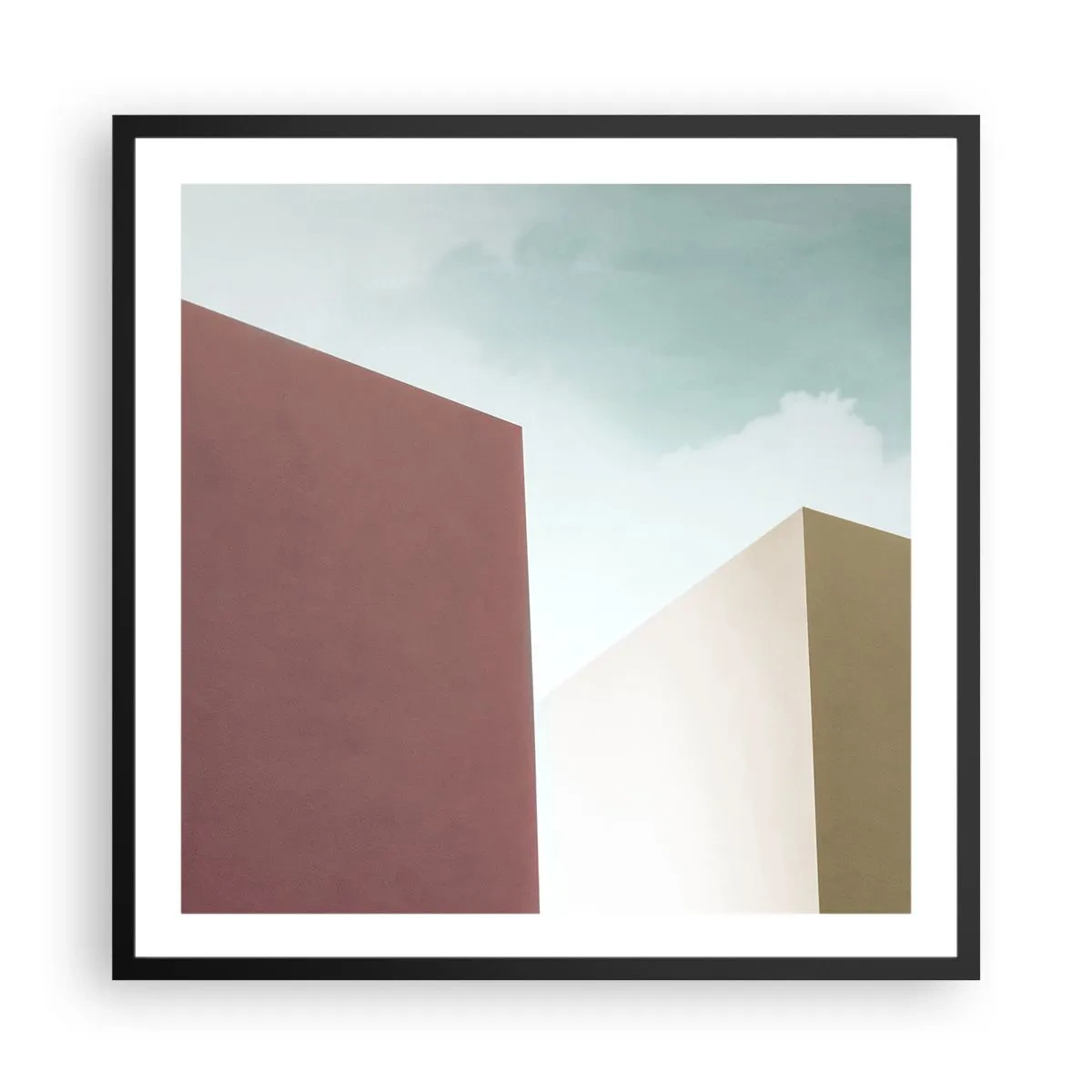 Affisch i svart ram - Geometri av en solig sommar - 60x60 cm