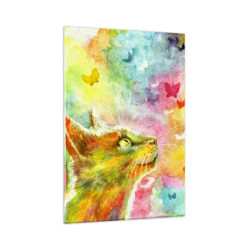 Glastavla - Bild på glas - I kattparadiset - 80x120 cm