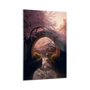 Glastavla - Bild på glas - Japansk vår - 70x100 cm