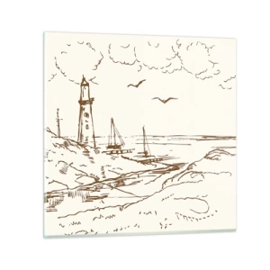 Glastavla - Bild på glas - Sommarminnets kontur - 60x60 cm