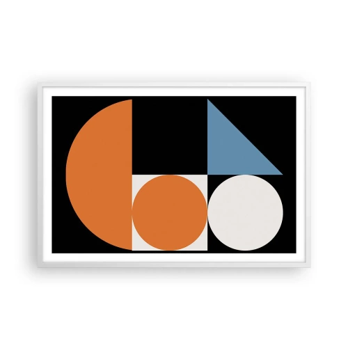 Affisch i vit ram - Geometriska figurer - 91x61 cm