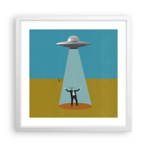 Affisch i vit ram - Ett nära möte - 40x40 cm