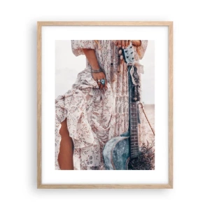 Affisch i ram av ljusek - Flower power på väg - 40x50 cm