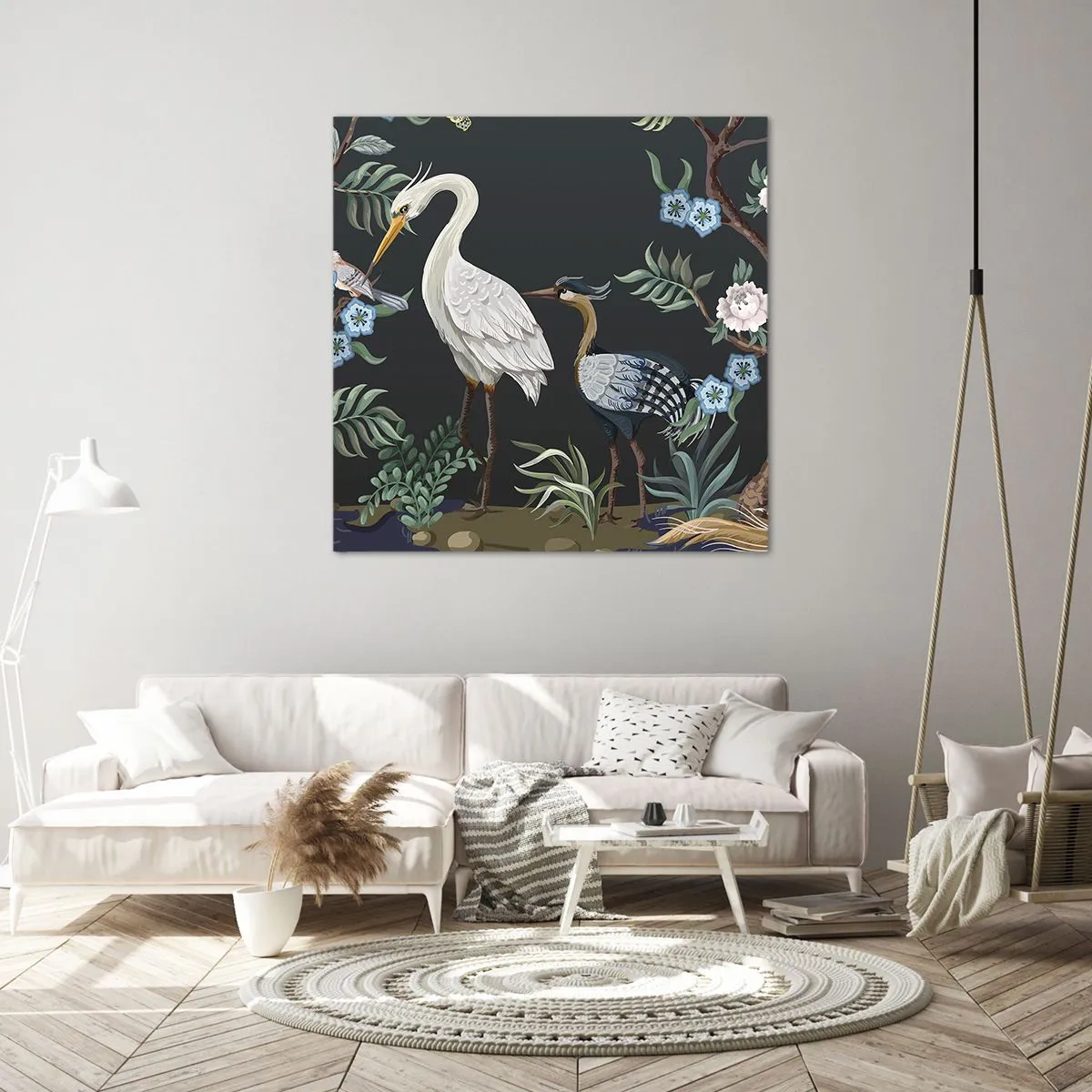 Canvastavla - Bild på duk - Fågelparad - 40x40 cm