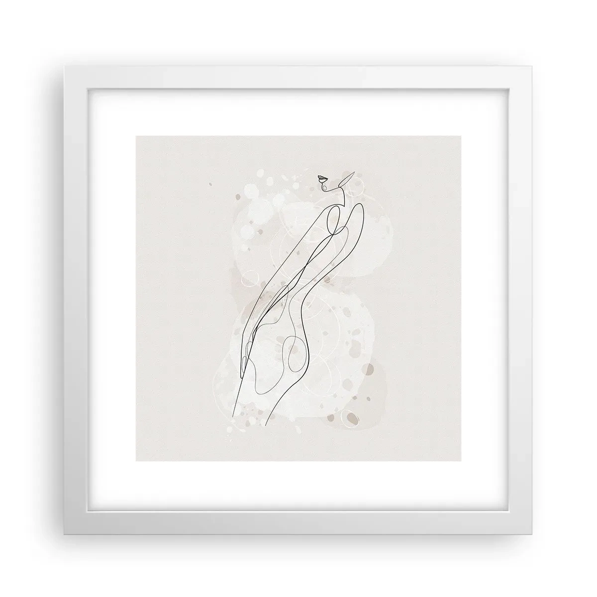 Affisch i vit ram - Blicken går vilse - 30x30 cm