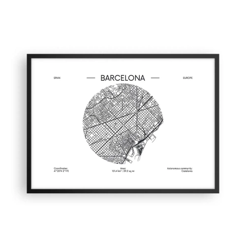 Affisch i svart ram - Barcelonas anatomi - 70x50 cm