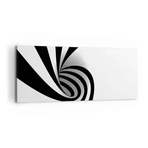 Canvastavla - Bild på duk - Roterande svart-vit - 100x40 cm
