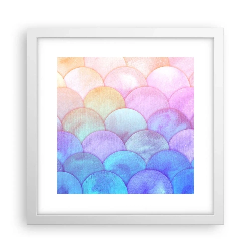 Affisch i vit ram - Pärlskal - 30x30 cm