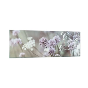 Glastavla - Bild på glas - Söta örtfiligraner - 90x30 cm
