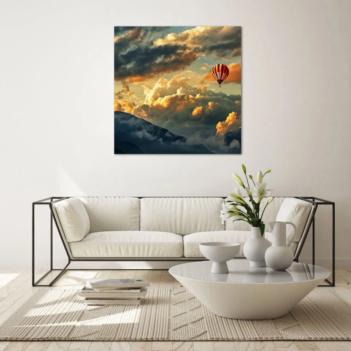Glastavla - Bild på glas - Jag flyger för jag vill - 60x60 cm
