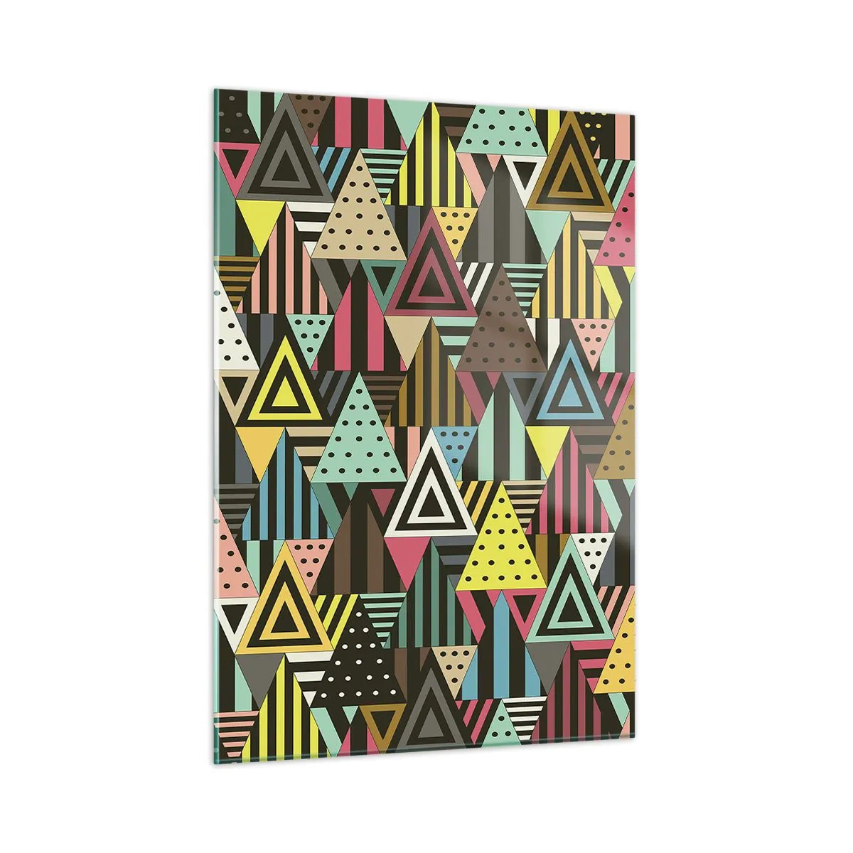 Glastavla - Bild på glas - Trianglar - 50x70 cm