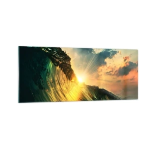 Glastavla - Bild på glas - Surfare, var är du? - 100x40 cm