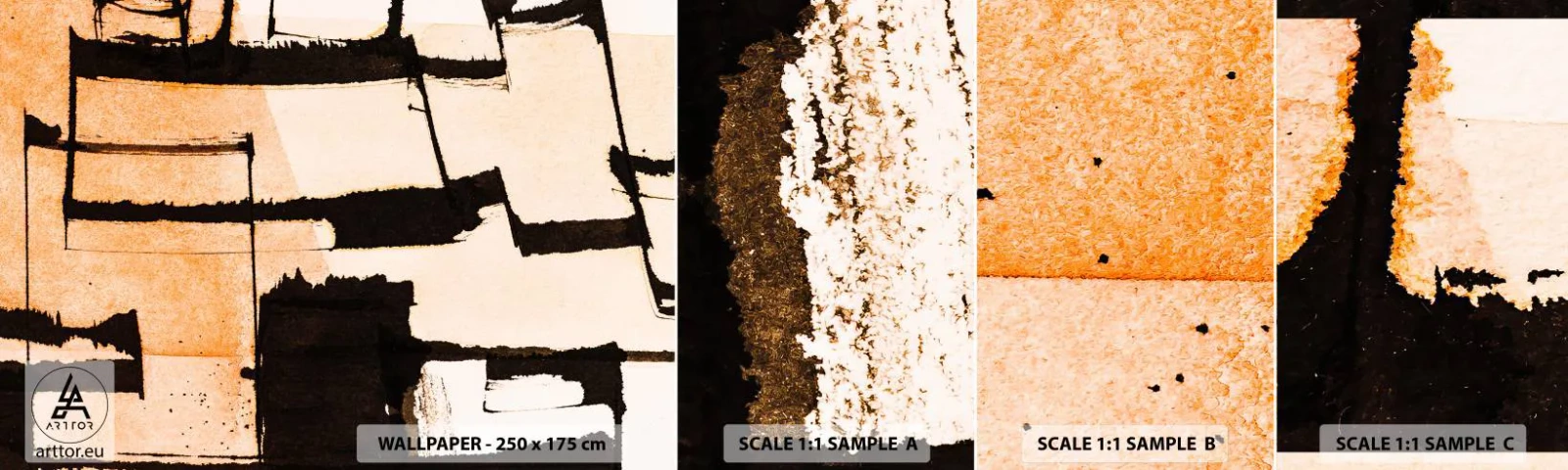 Provbit av självhäftande fototapet Deluxe Sticker - Ändå ordning - Abstraktion, Bit, Målning - 100x30 cm