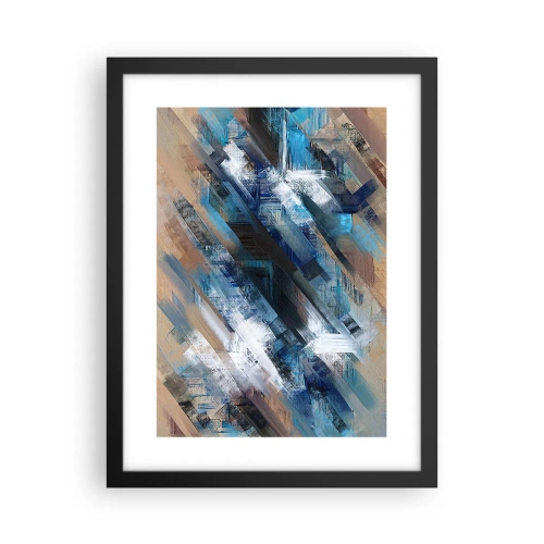 Affisch i svart ram - På en blå sluttning - 30x40 cm