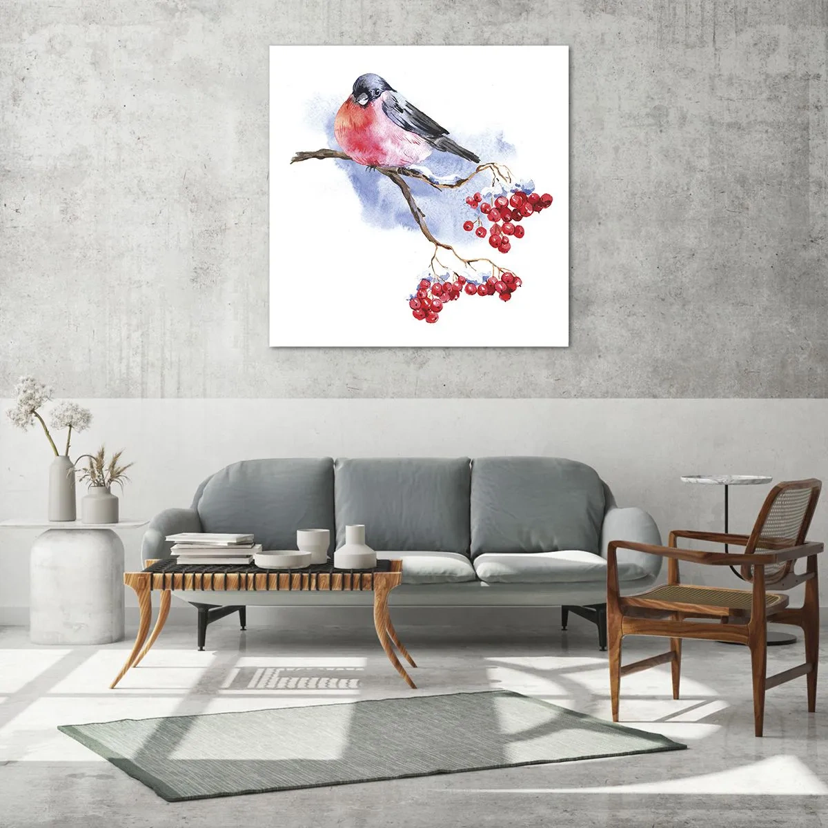 Glastavla - Bild på glas - Vinter i färger - 70x70 cm