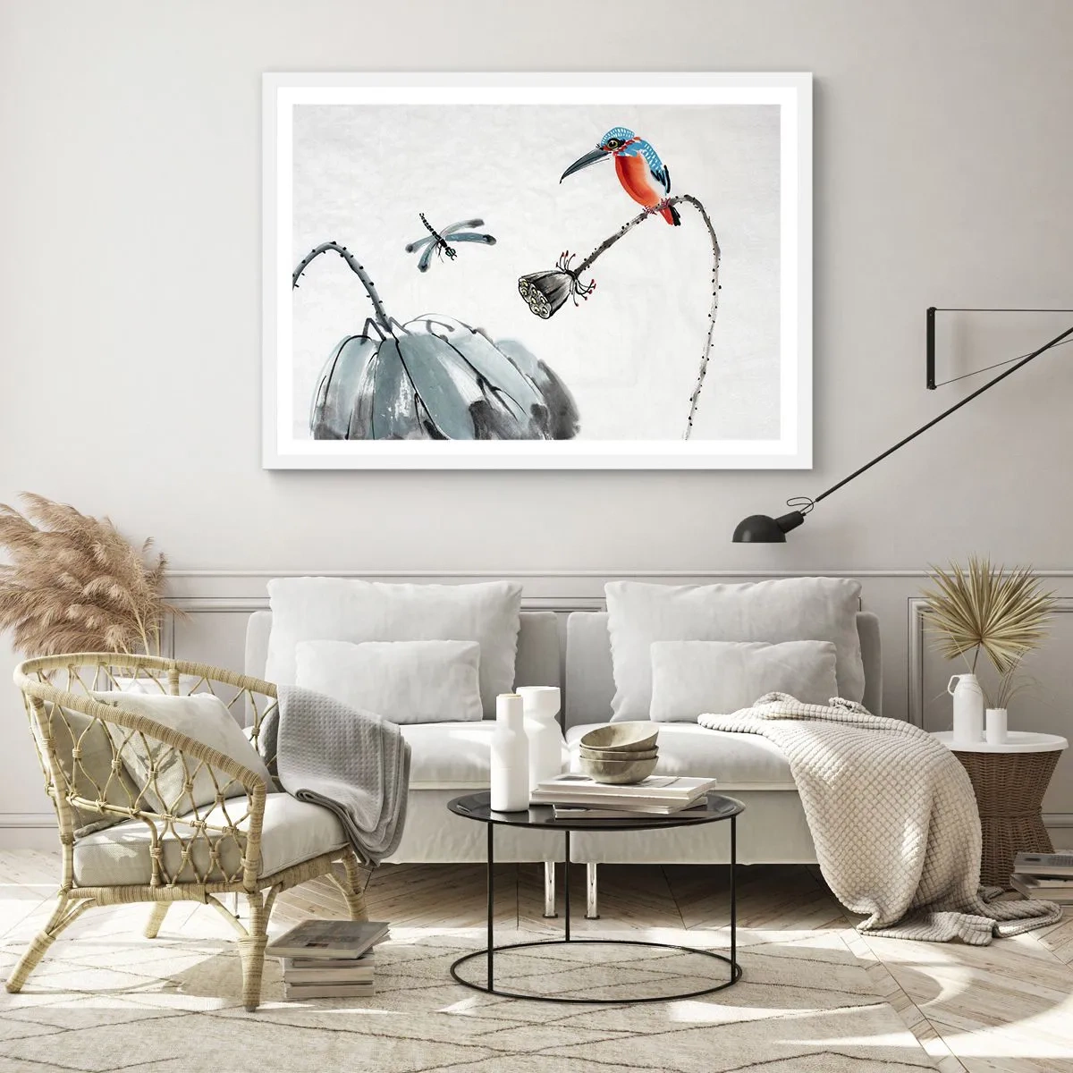 Affisch i vit ram - Ängens liv - 91x61 cm