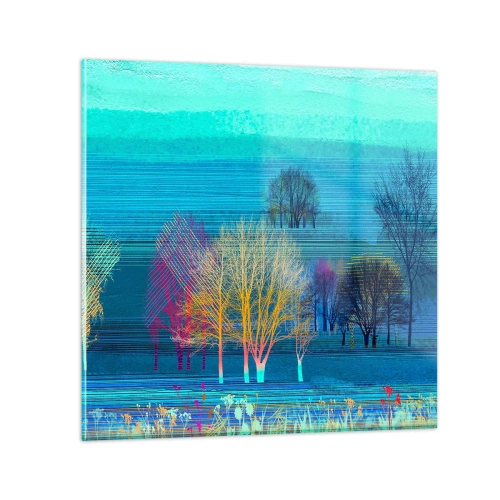Glastavla - Bild på glas - Finkammat landskap - 70x70 cm