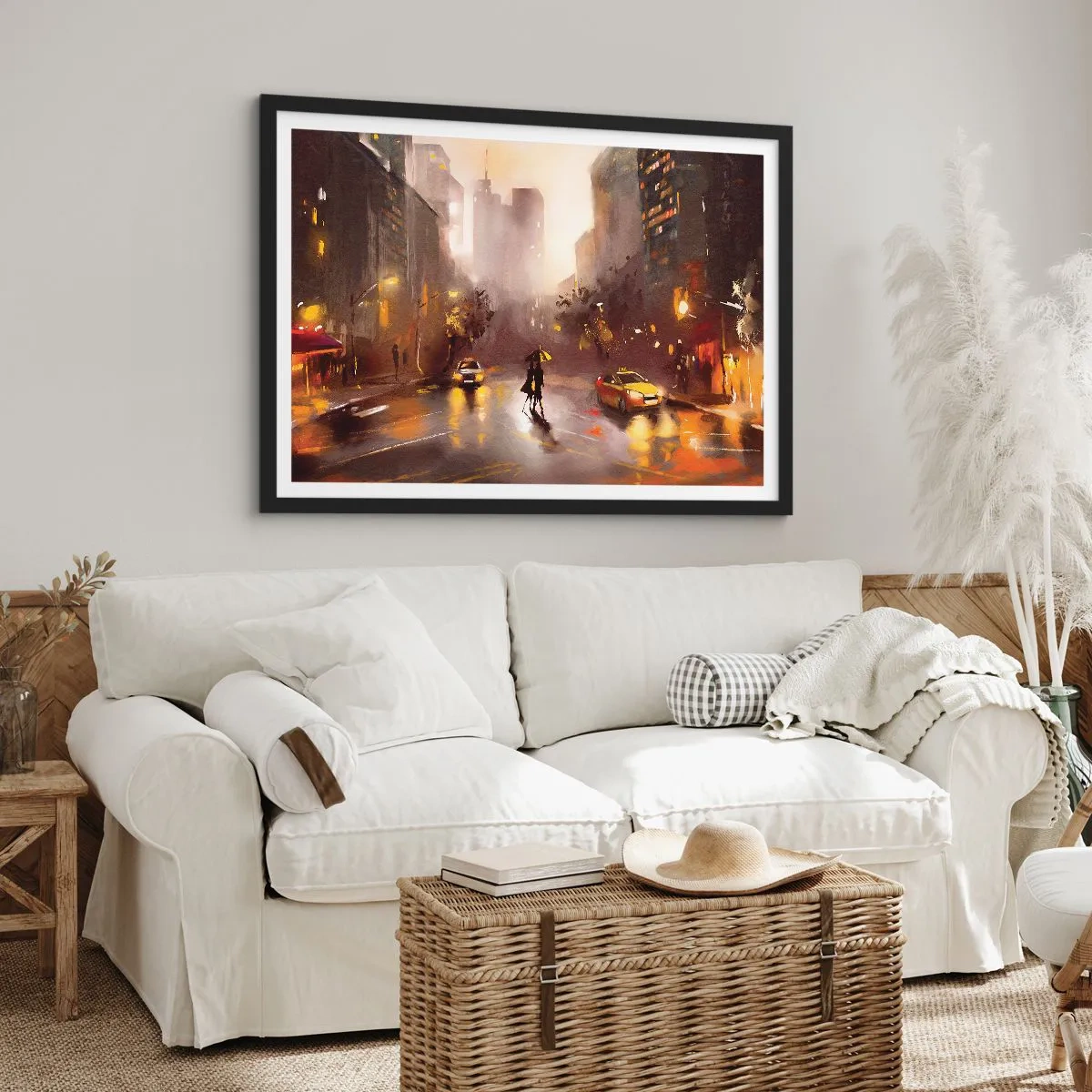 Affisch i svart ram - I New Yorks ljus - 70x50 cm