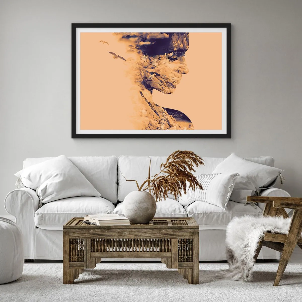 Affisch i svart ram - Skön av naturen - 100x70 cm