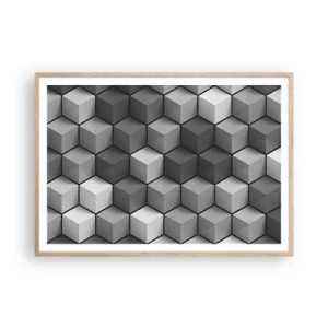 Affisch i ram av ljusek - Kubistiskt pussel - 100x70 cm