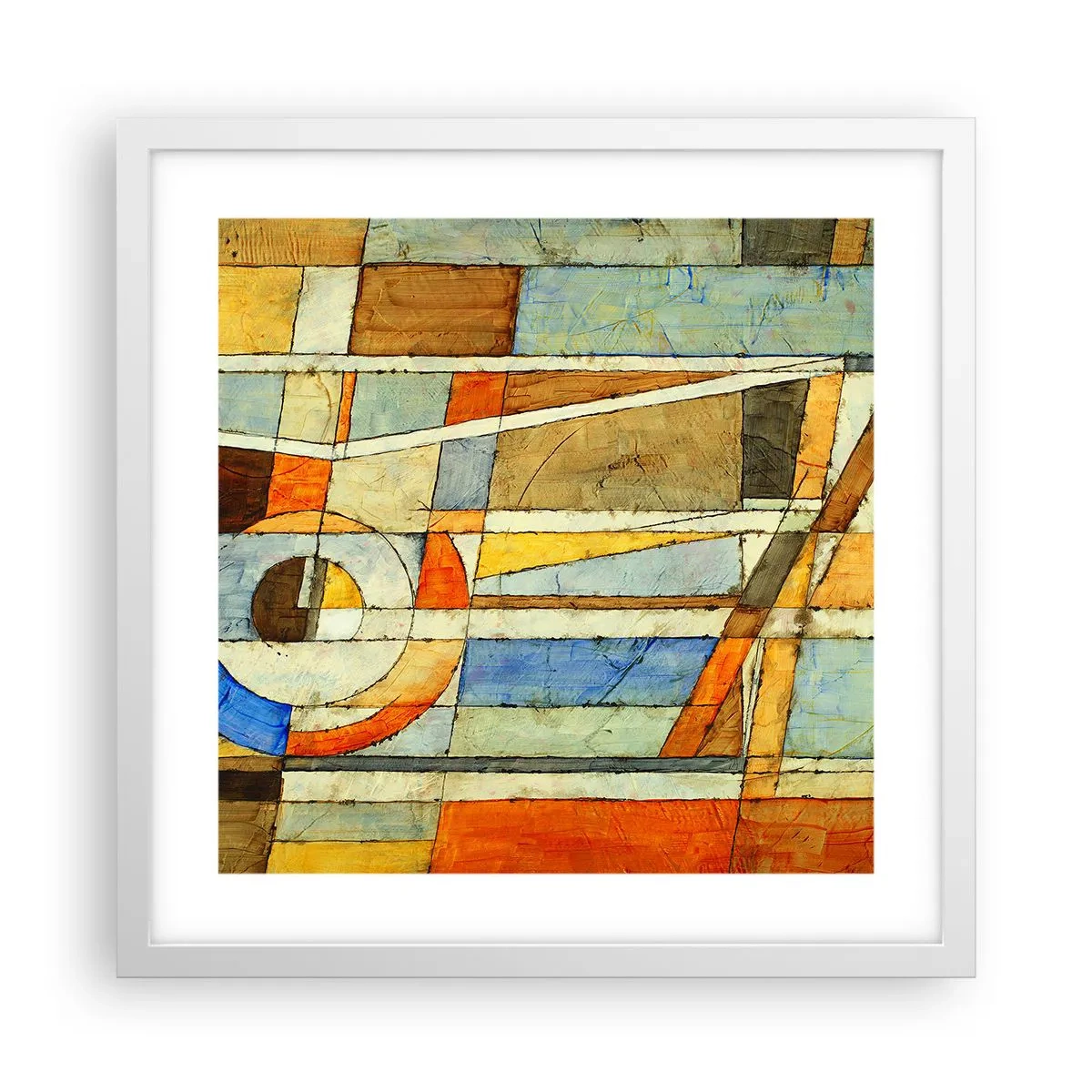 Affisch i vit ram - Kubismen på bygget - 40x40 cm