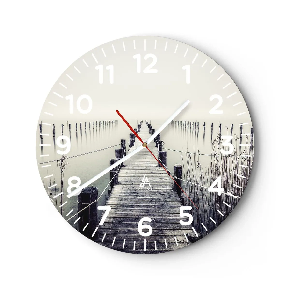 Väggklocka - Klocka på glas - Fördjupa dig i frid - 30x30 cm