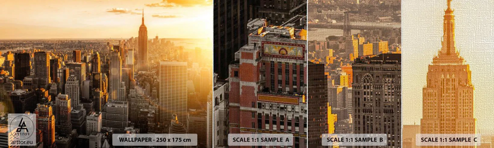 Provbit av fototapet Premium Canvas - Växa i solskenet - Stad, New York, Arkitektur - 100x30 cm