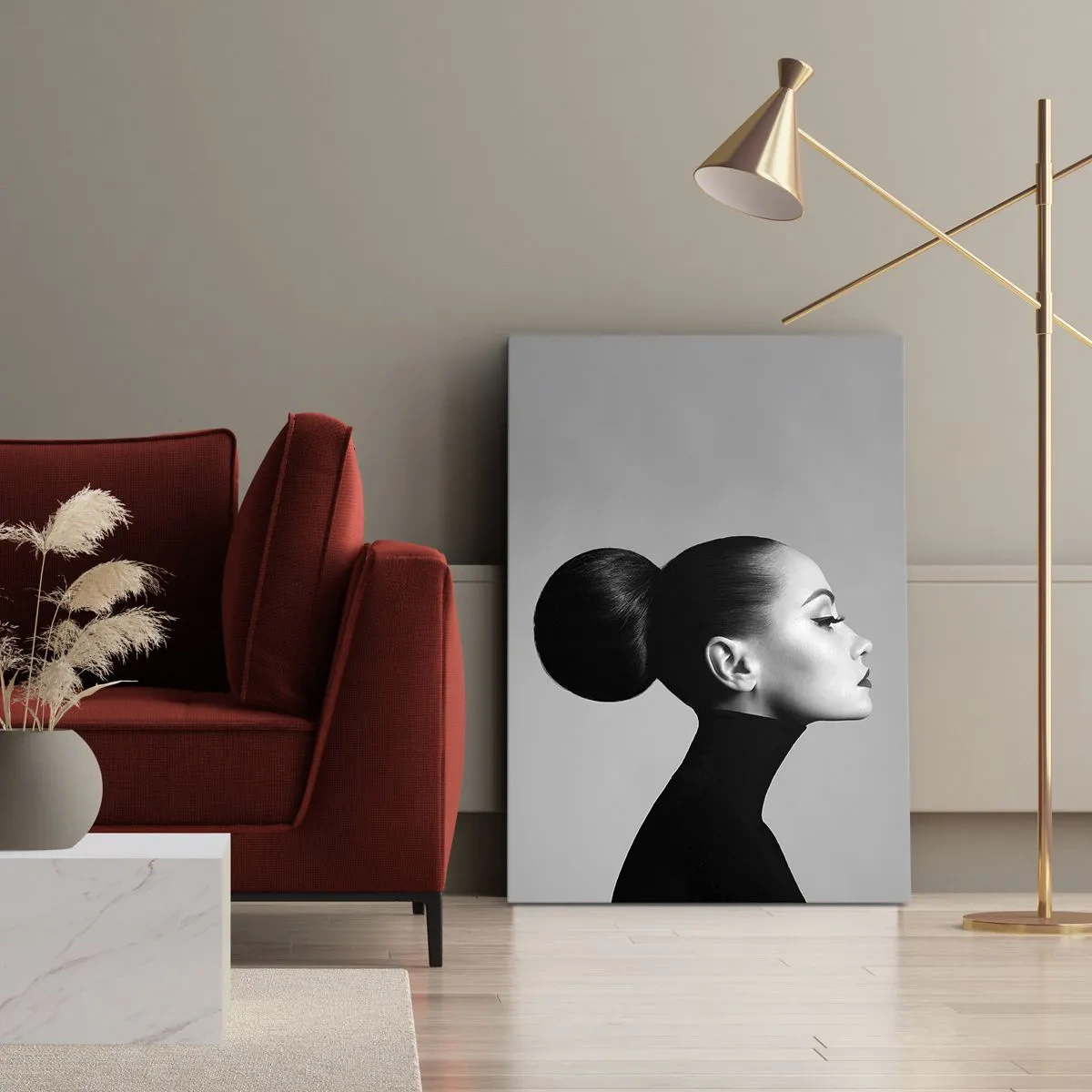Canvastavla - Bild på duk - Samtida Nefretete - 45x80 cm