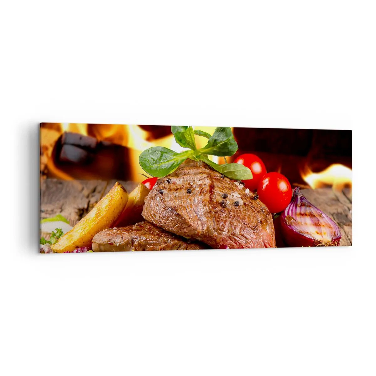 Canvastavla - Bild på duk - Framtrollad med glöd - 140x50 cm