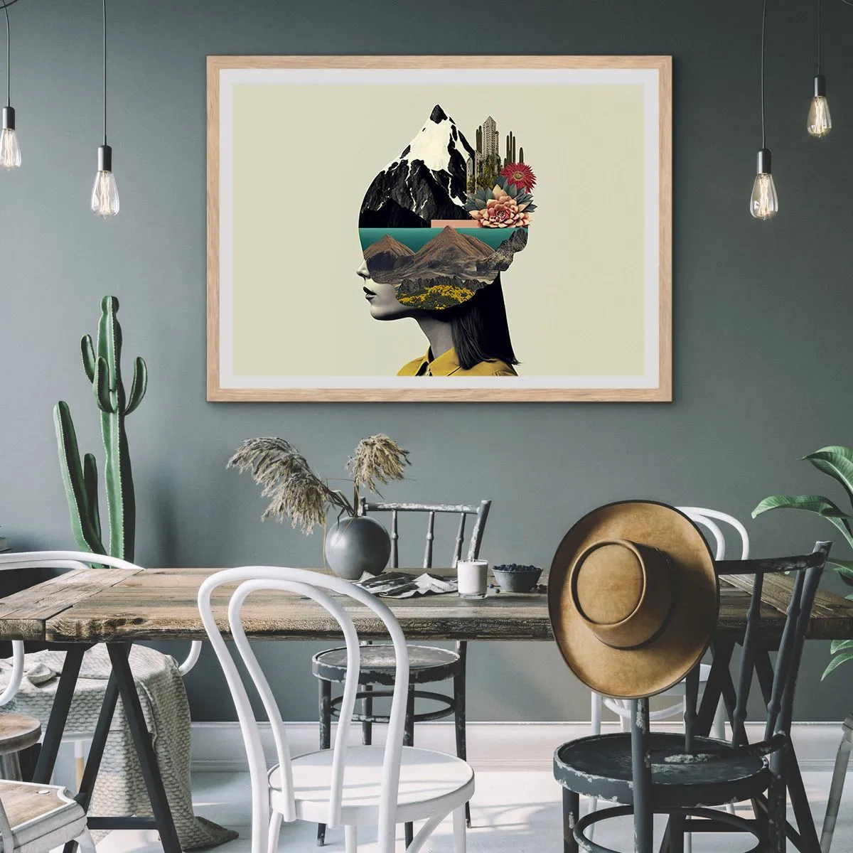 Affisch i ram av ljusek - Kvinnan - alltid ett mysterium - 100x70 cm