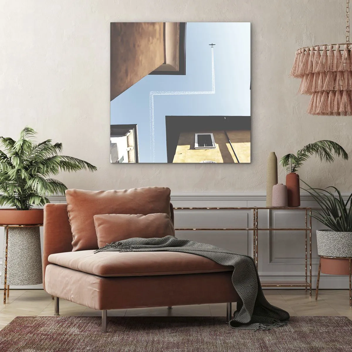 Canvastavla - Bild på duk - Ovanför stadens labyrint - 60x60 cm