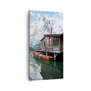 Canvastavla - Bild på duk - Kristallklar fjällmorgon - 65x120 cm