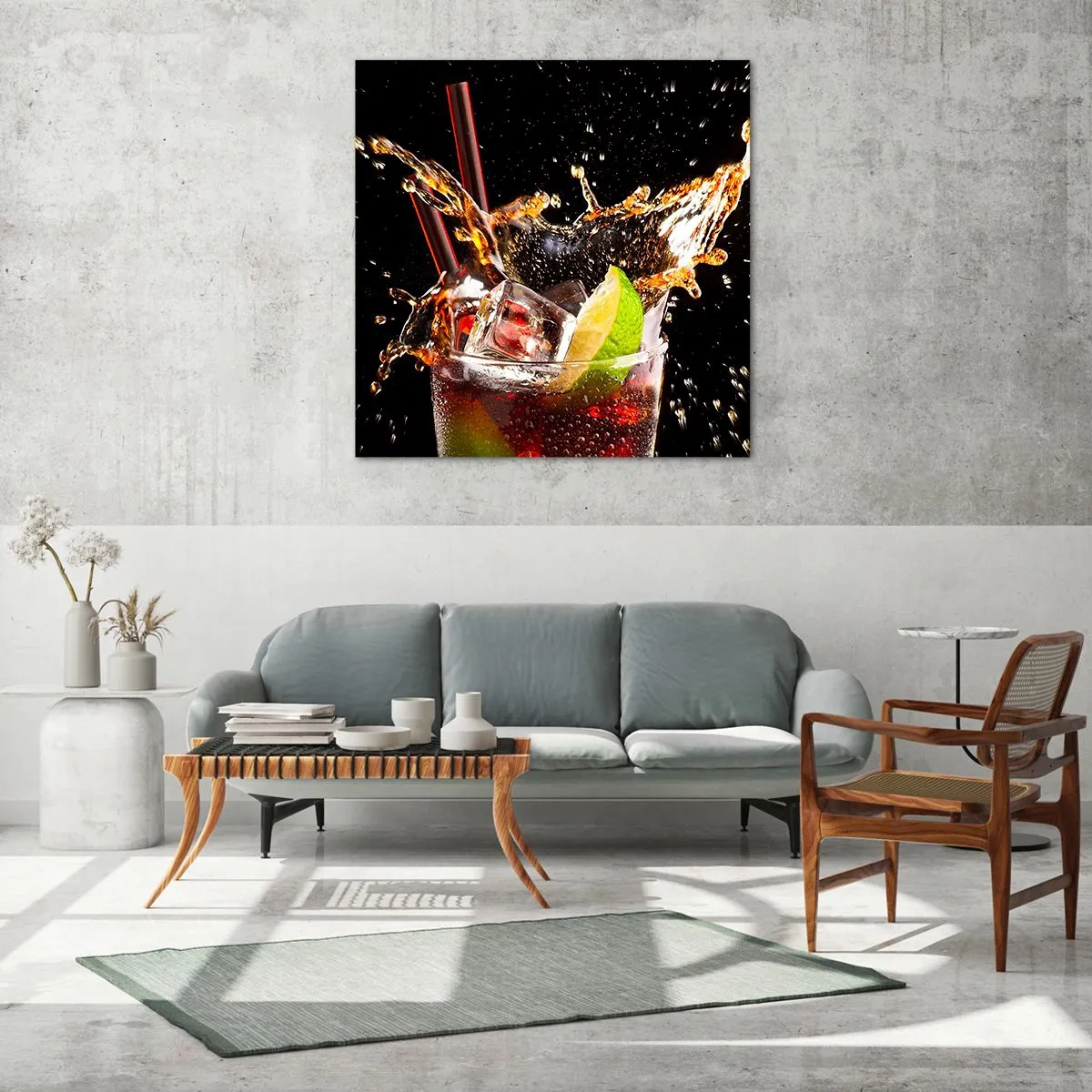 Glastavla - Bild på glas - Färgernas glädje och energi - 70x70 cm