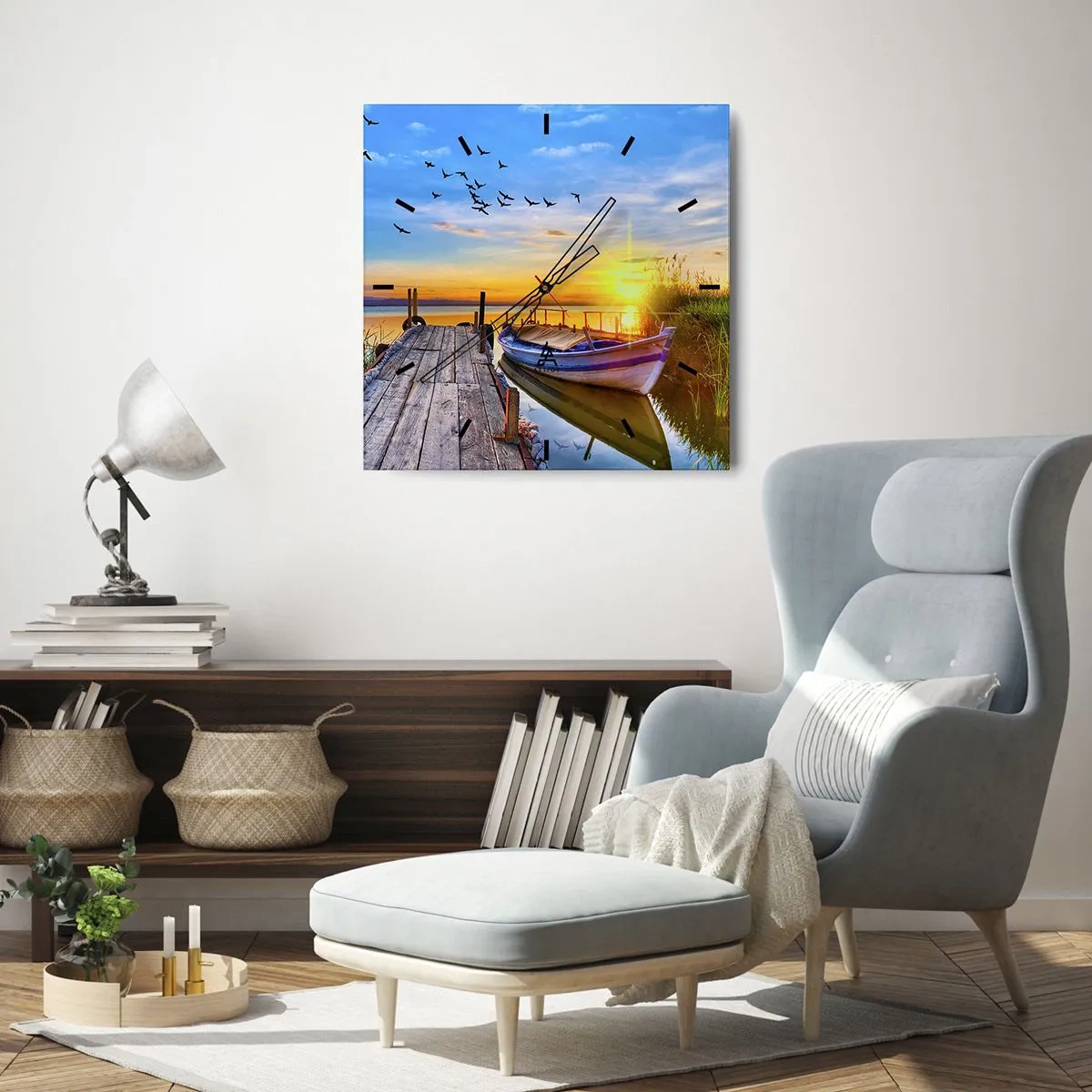 Väggklocka - Klocka på glas - Adjö, vi ses imorgon - 40x40 cm