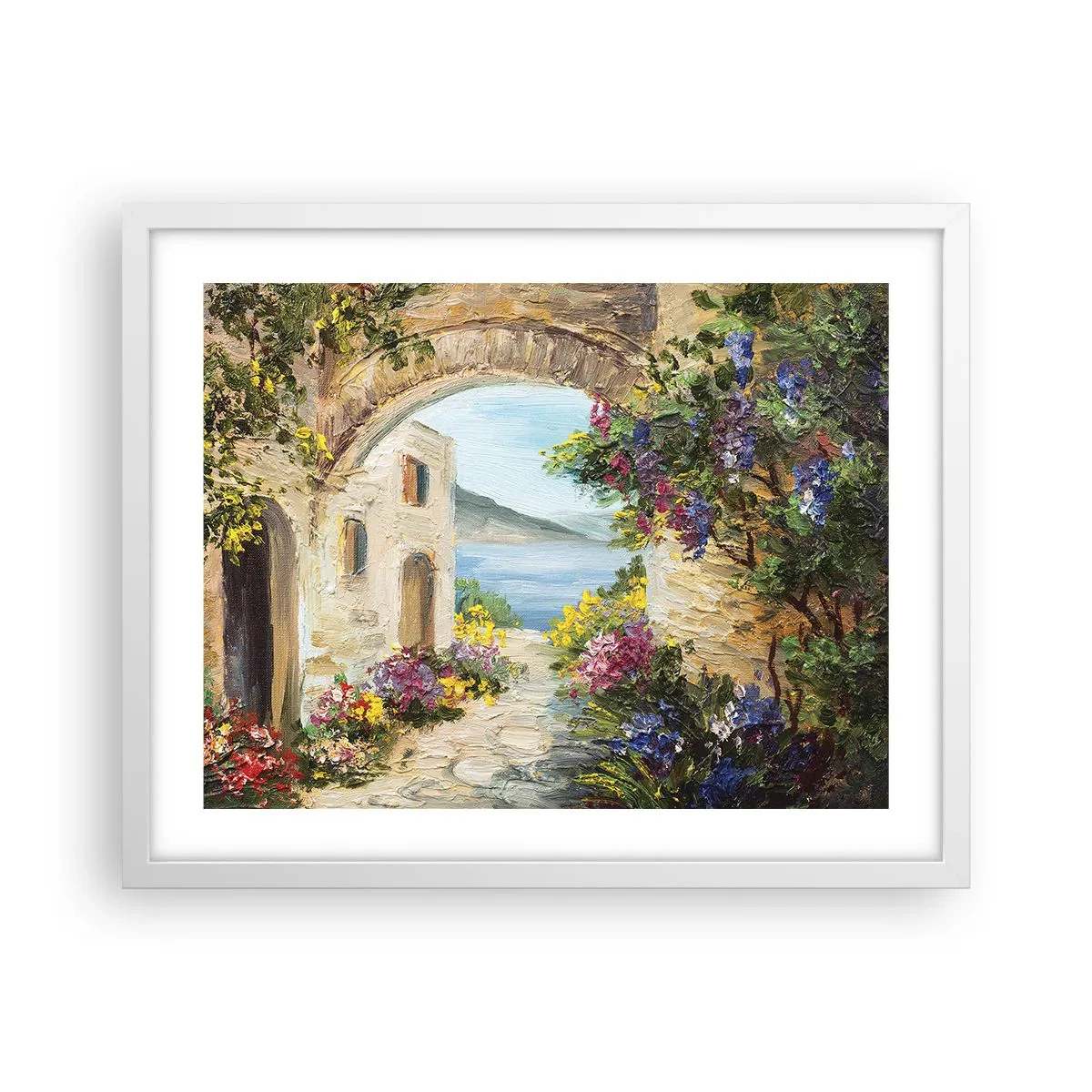 Affisch i vit ram - Kustprovinsens charm - 50x40 cm