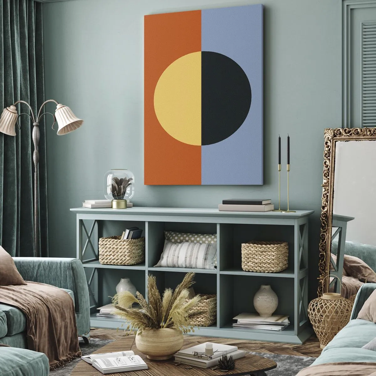 Canvastavla - Bild på duk - Komposition av värme och kyla - 50x70 cm