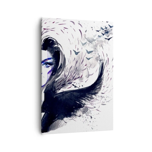 Canvastavla - Bild på duk - Demonisk och vacker - 70x100 cm