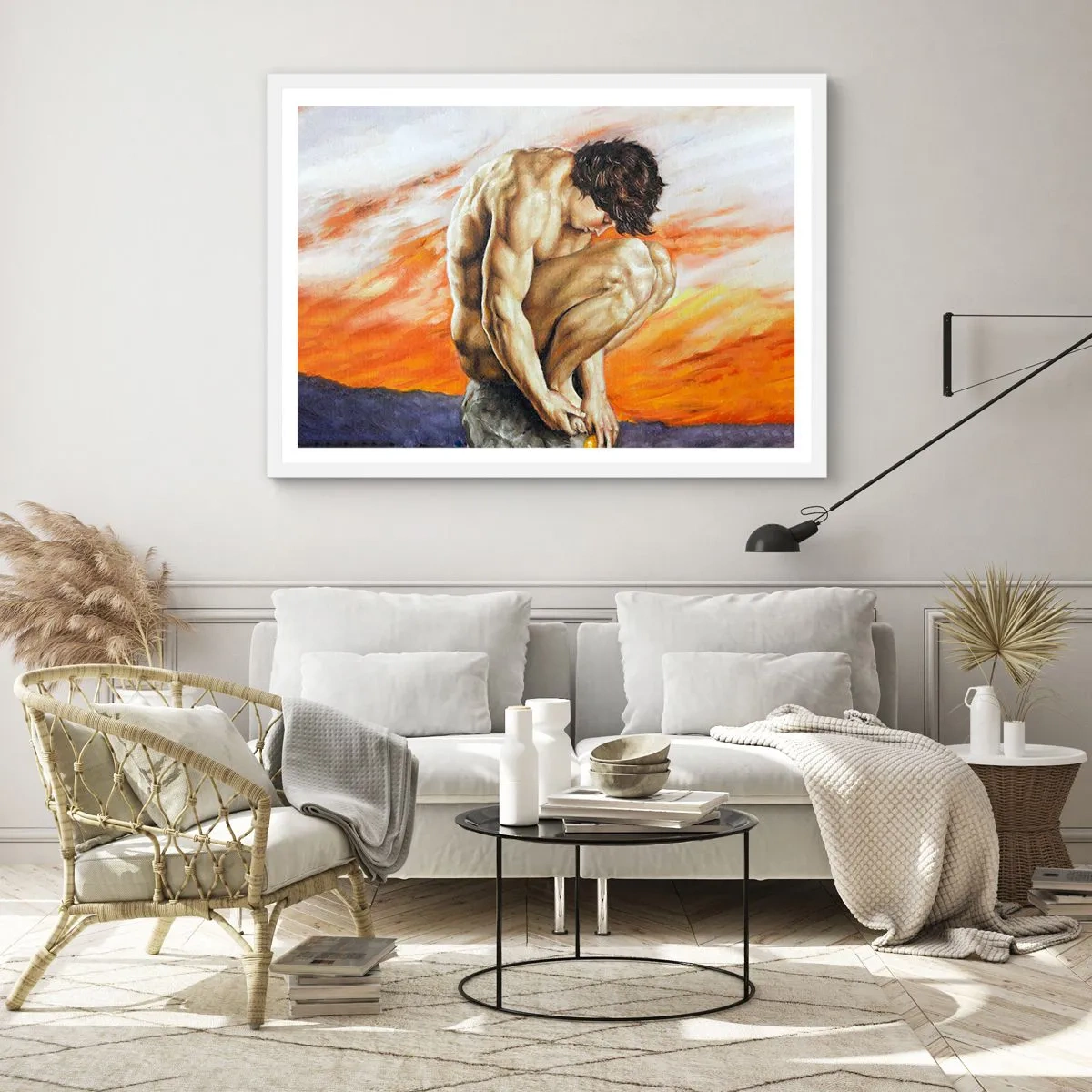 Affisch i vit ram - Försänkt i sig själv - 91x61 cm