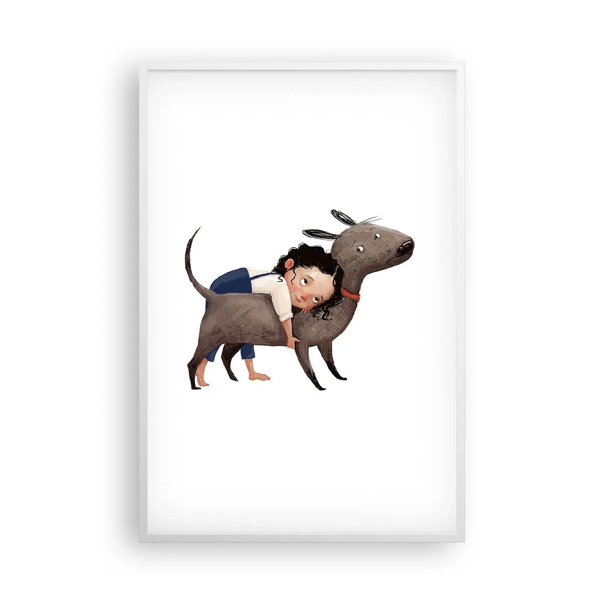 Affisch i vit ram - Bästa vänner - 61x91 cm