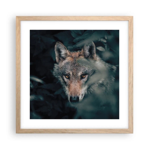 Affisch i ram av ljusek - Jägare - 40x40 cm