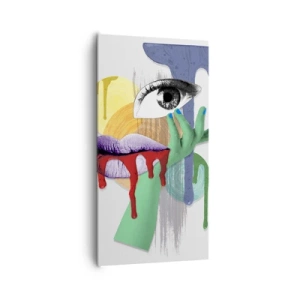 Canvastavla - Bild på duk - Rekonstruerad porträtt - 65x120 cm