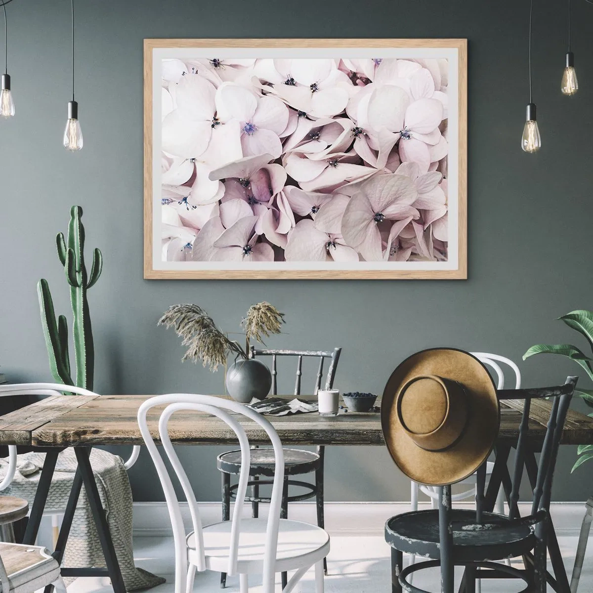 Affisch i ram av ljusek - I en flod av blommor - 100x70 cm