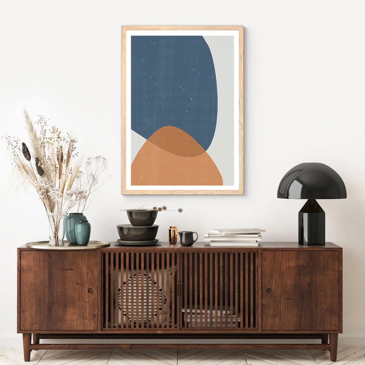 Affisch i ram av ljusek - Ovaler och influenser - 70x100 cm